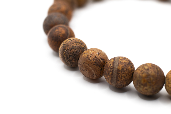 Brățară Agat Rustic natural 8.5mm piatră elastică unisex ABSTRION [3]