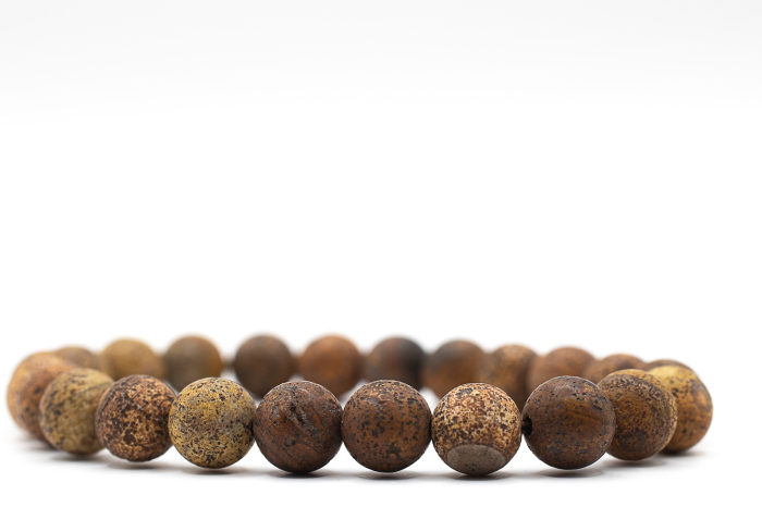 Brățară Agat Rustic natural 8.5mm piatră elastică unisex ABSTRION [2]