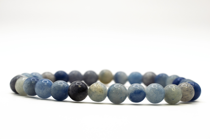 Brățară Agat Albastru Dantelă natural 6mm piatră elastică unisex ABSTRION [2]