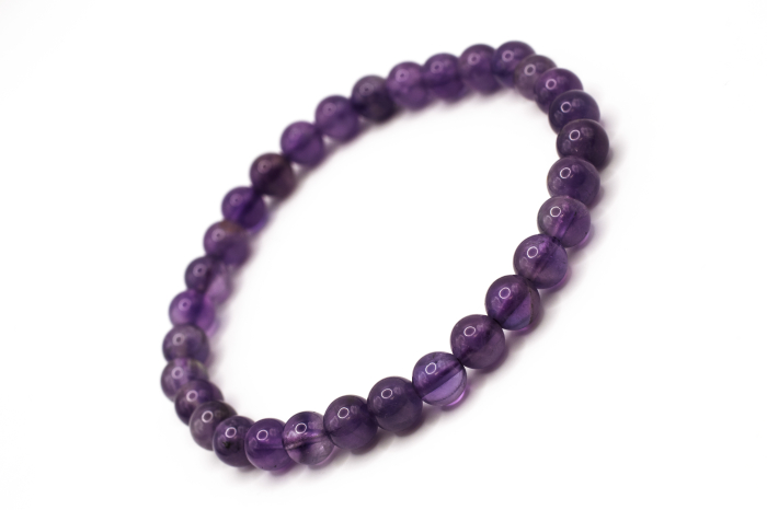 Brățară Ametist natural 6mm piatră mov elastică unisex ABSTRION [1]