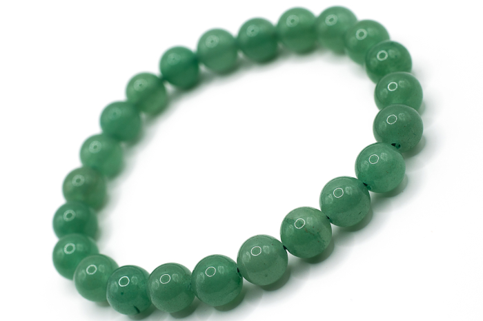 Brățară Aventurin natural 8.5mm piatră verde elastică unisex ABSTRION [1]