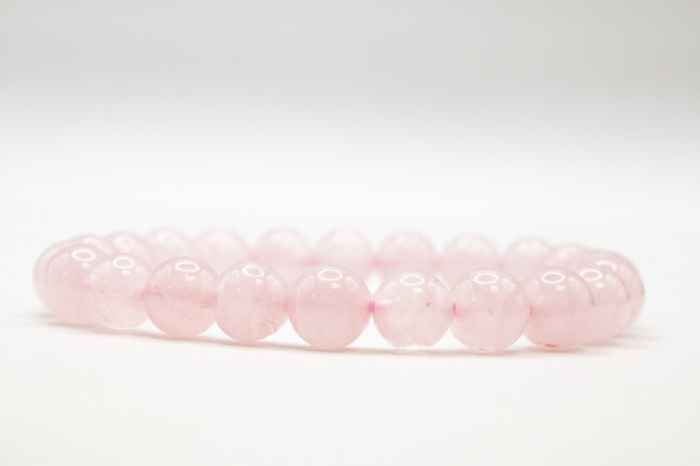 Brățară din cuart roz 8mm - mărgele naturale pe fundal alb [2]