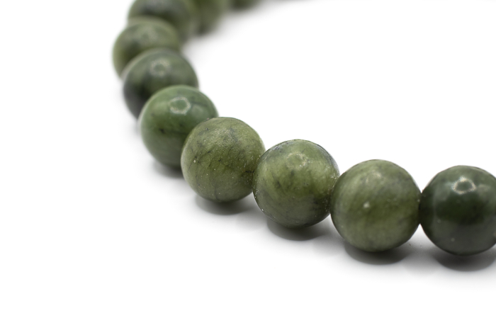 Brățară Jad Canadian natural 8.5mm piatră verde elastică unisex ABSTRION [3]