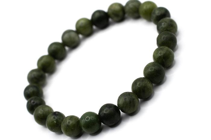 Brățară Jad Canadian natural 8.5mm piatră verde elastică unisex ABSTRION [1]