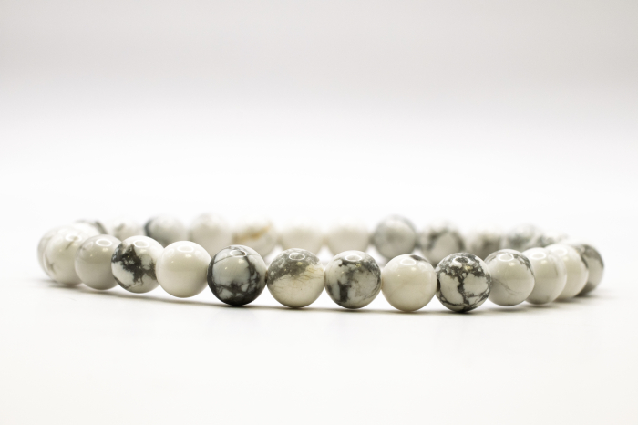 Brățară Jasper Alb natural 6mm piatră elastică unisex ABSTRION [2]