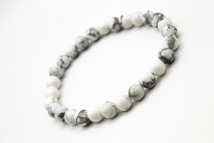 Brățară Jasper Alb natural 6mm piatră elastică unisex ABSTRION [1]