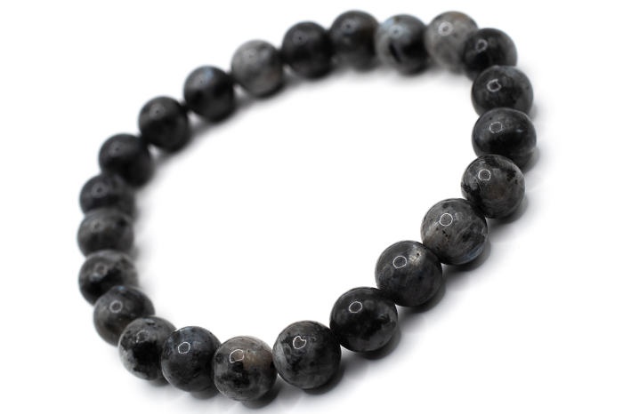 Brățară Labradorit Negru natural 8.5mm piatră elastică unisex ABSTRION [1]