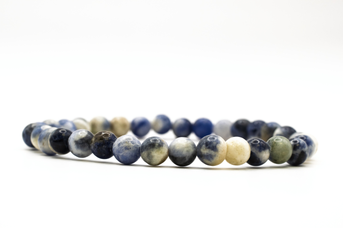 Brățară Sodalit natural 6mm piatră albastră elastică unisex ABSTRION [2]