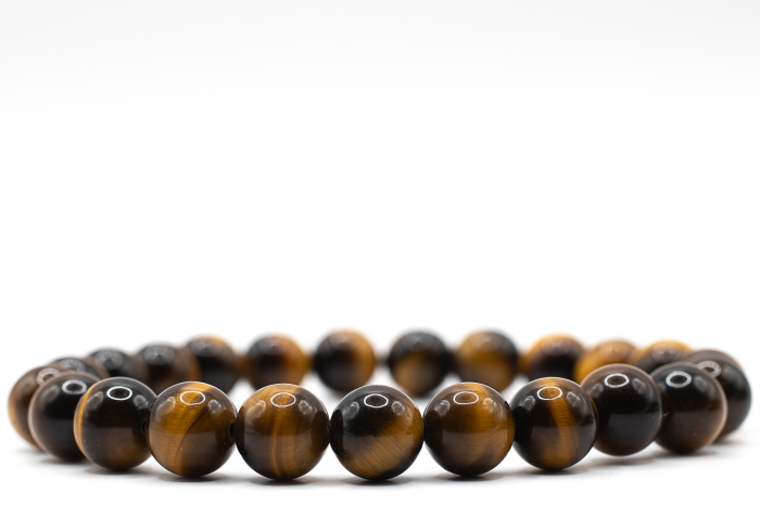 Brățară Ochi de Tigru natural 8.5mm piatră elastică unisex ABSTRION [2]