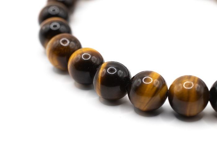 Brățară Ochi de Tigru natural 8.5mm piatră elastică unisex ABSTRION [3]