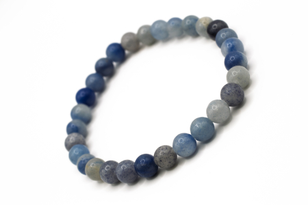 Bratari Pietre Naturale 4-6mm - Brățară Agat Albastru Dantelă natural 6mm piatră elastică unisex ABSTRION