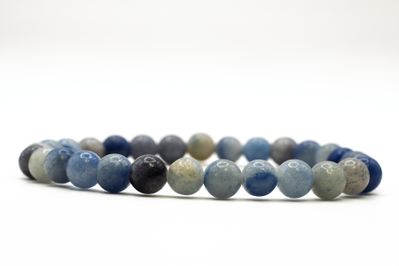 Brățară Agat Albastru Dantelă natural 6mm piatră elastică unisex ABSTRION [1]