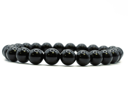Brățară Agat Negru 8 mm – piatră naturală pentru protecție | ABSTRION [1]