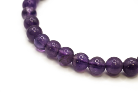 Brățară Ametist natural 6mm piatră mov elastică unisex ABSTRION [2]