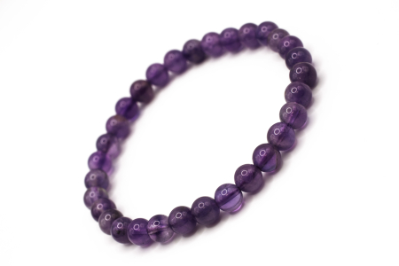 Bratari Pietre Naturale 4-6mm - Brățară Ametist natural 6mm piatră mov elastică unisex ABSTRION