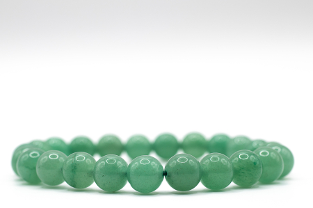 Brățară Aventurin natural 8.5mm piatră verde elastică unisex ABSTRION [1]