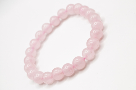 Bratari Pietre Naturale 8-9mm - Brățară din cuart roz 8mm - mărgele naturale pe fundal alb