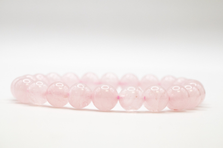 Brățară din cuart roz 8mm - mărgele naturale pe fundal alb [1]