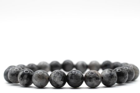 Brățară Labradorit Negru natural 8.5mm piatră elastică unisex ABSTRION [1]