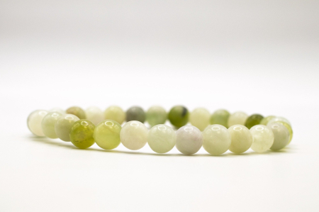 Brățară Olive Jad natural 6mm piatră verde elastică unisex ABSTRION [1]