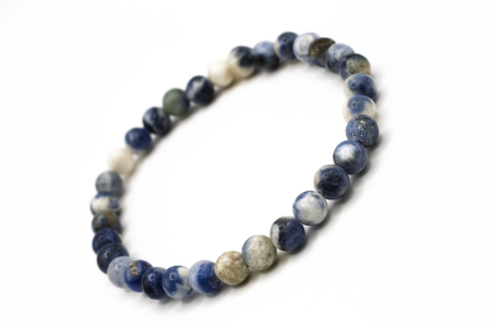 Bratari Pietre Naturale 4-6mm - Brățară Sodalit natural 6mm piatră albastră elastică unisex ABSTRION