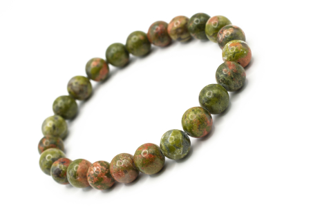 Bratari Pietre Naturale 8-9mm - Brățară Unakit 8.5mm - mărgele naturale roz-verzi pe snur elastic