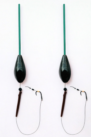 Pescuit la crap - Set 2 Monturi Pescuit Crap cu Plumb Inline si Carlige Teflonate Nr 4 ACA Fishing