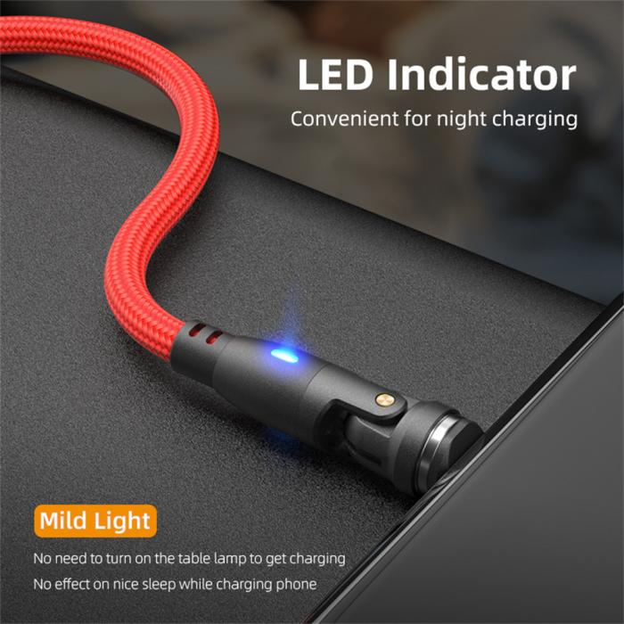 Cablu USB-C Magnetic 60W PD Fast Charging, Rotire 540° [10]