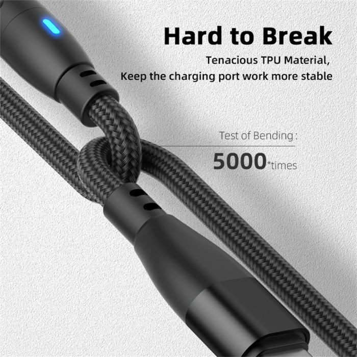 Cablu USB-C Magnetic 60W PD Fast Charging, Rotire 540° [8]