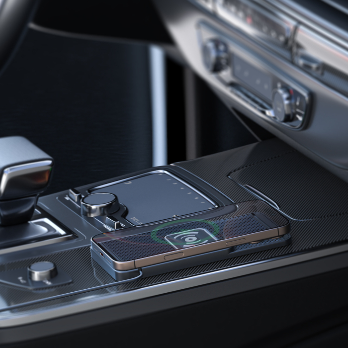 Incarcator Wireless Auto 15W, Pad Antiderapant Silicon, Fast Charging [10]