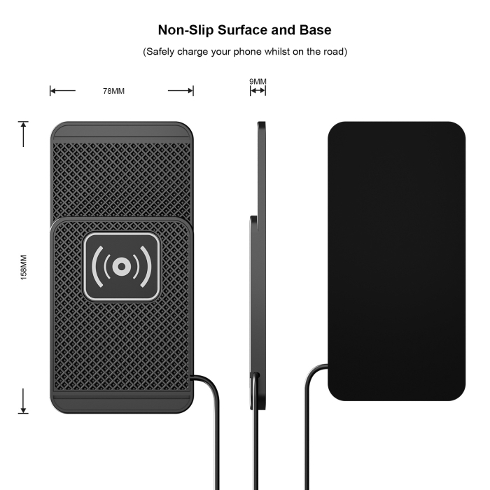 Incarcator Wireless Auto 15W, Pad Antiderapant Silicon, Fast Charging [7]