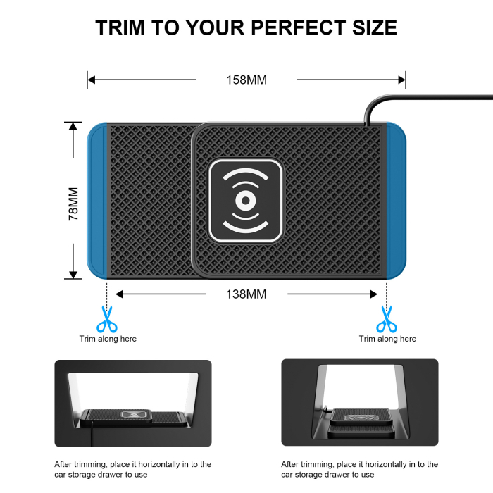 Incarcator Wireless Auto 15W, Pad Antiderapant Silicon, Fast Charging [6]
