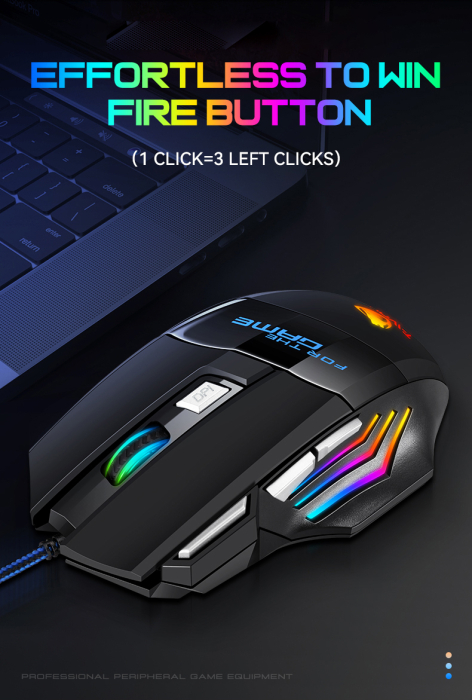 Mouse Gaming, USB cu Fir, 7 Butoane, DPI 800-1200-2400 [5]