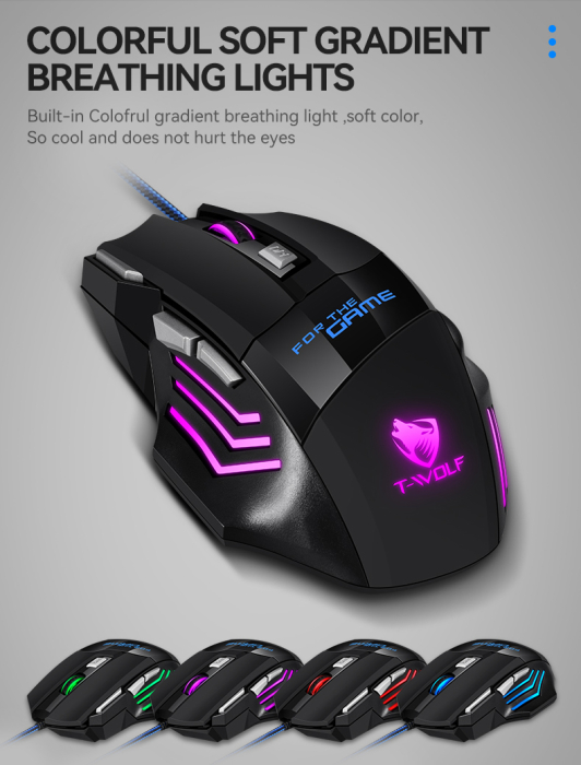 Mouse Gaming, USB cu Fir, 7 Butoane, DPI 800-1200-2400 [10]