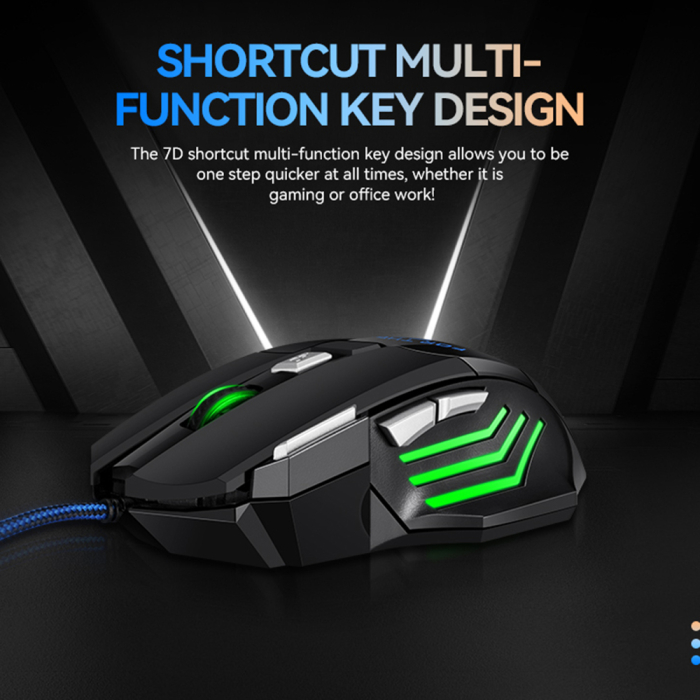 Mouse Gaming, USB cu Fir, 7 Butoane, DPI 800-1200-2400 [14]