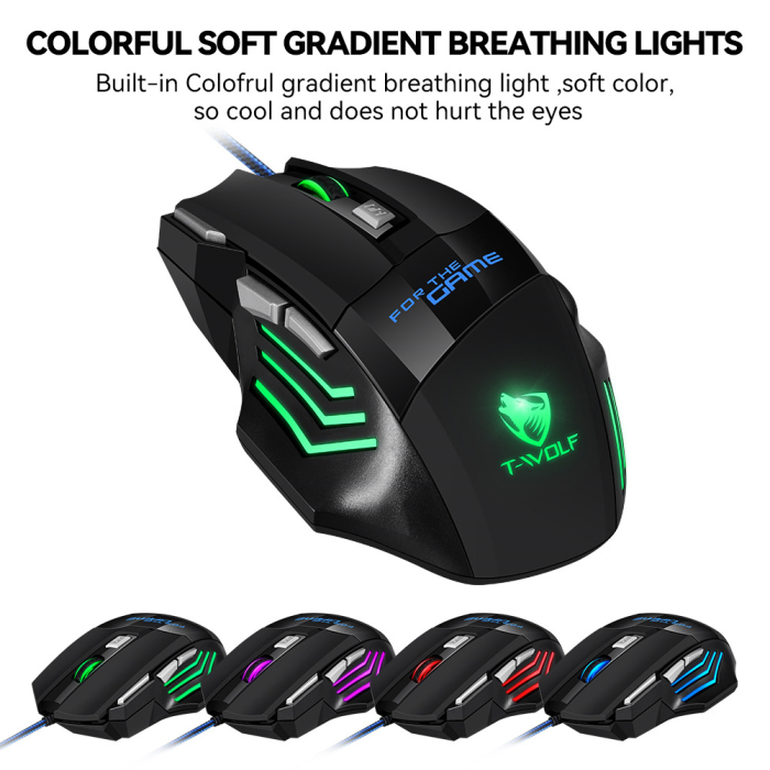 Mouse Gaming, USB cu Fir, 7 Butoane, DPI 800-1200-2400 [20]