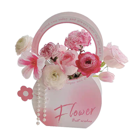 Pungi flori - Cutie tip poșetă pentru aranjamente florale