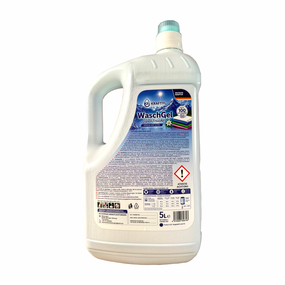 KRAFTYL WaschGel AlpenFrische, detergent lichid de rufe universal, 5kg [2]