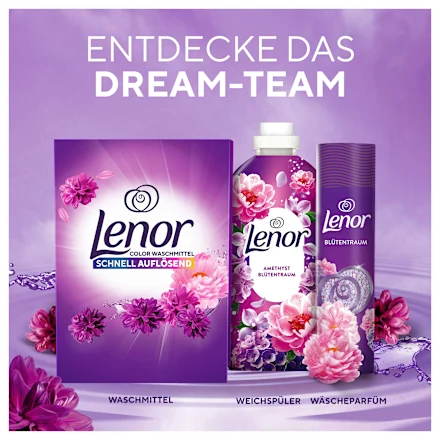 Detergent pudra pentru rufe, Lenor Color Amethyst Blütentraum, 90 de spalari, 4950g [3]