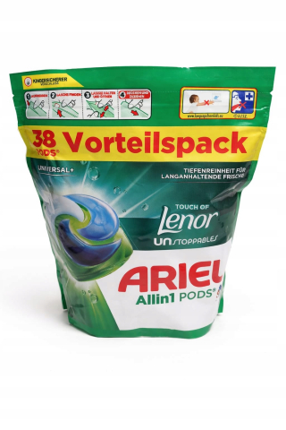 Detergenti casnici - Detergent capsule ARIEL Allin1 PODS+ Touch of Lenor Unstoppables, 38 spalari