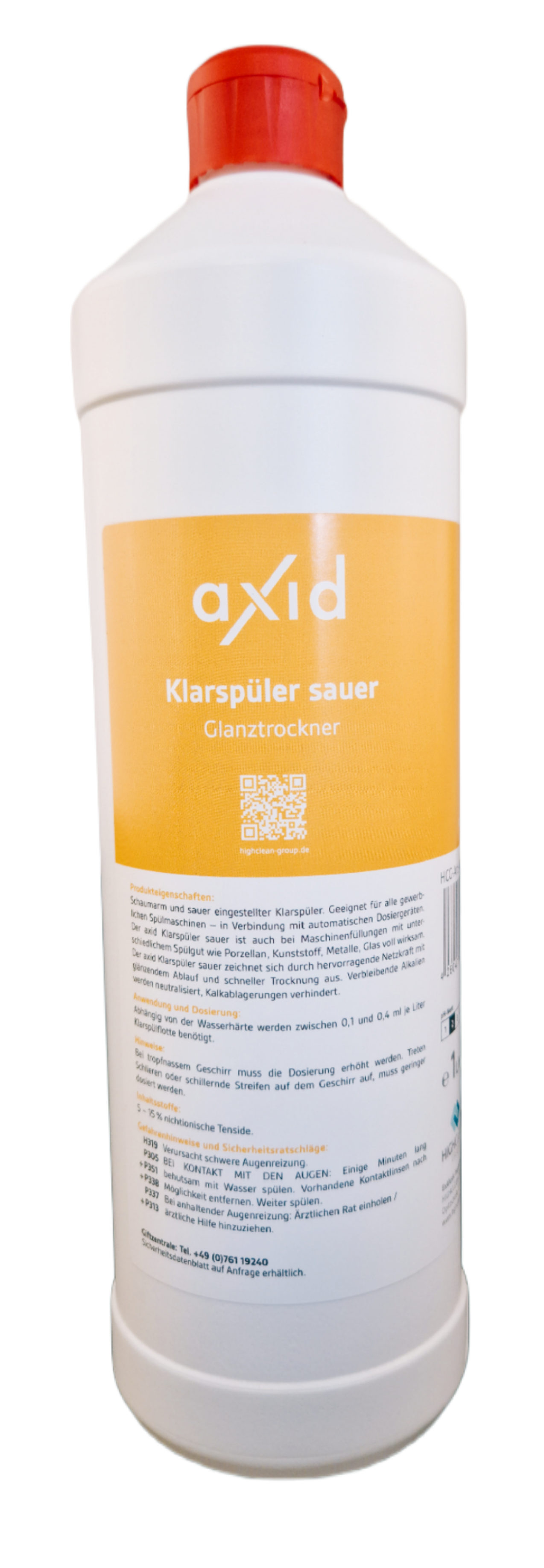 Vase - Axid Klarspüller sauer, solutie de clatire pentru masina de spalat vase, 1l