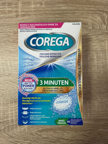 Igiena dentară - Tablete Corega pentru curatarea protezelor, aparatelor dentare, alignere, gutiere, 66buc