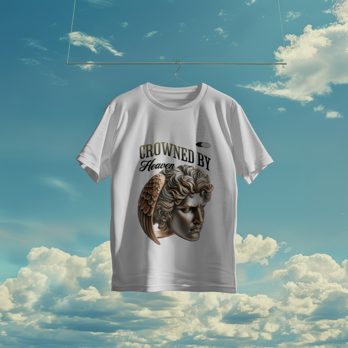 Tricou bărbătesc oversized 100% bumbac - Crowned by Heaven [4]