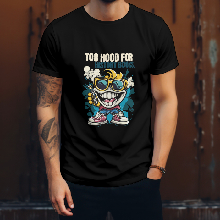 Tricou unisex „Too Hood for History Books” – streetwear amuzant [2]