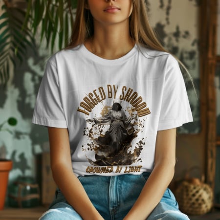 Inspirational & Art - Tricou damă oversize 100% bumbac - Crowned by Light