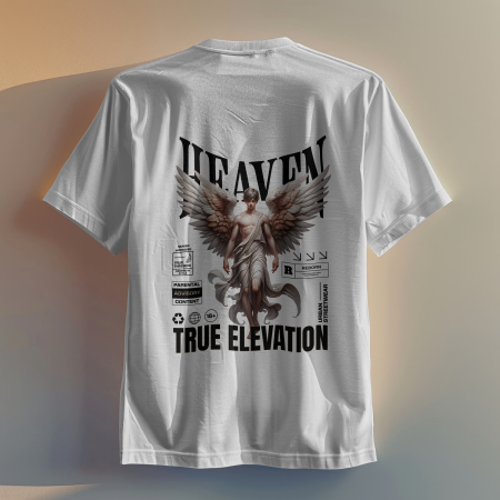 Inspirational & Art - Tricou bărbați oversize 100% bumbac - Heaven - True elevation