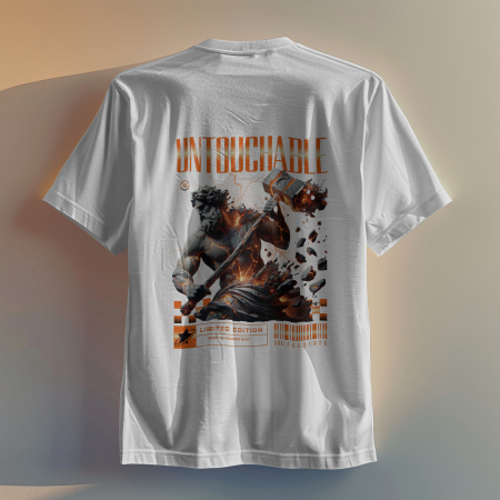 Inspirational & Art - Tricou bărbați oversize 100% bumbac - UNTUCHABLE / BUILT FROM FIRE