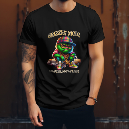 BOSS & HUSTLE MODE - Tricou bărbați regular 100% bumbac - GRIZZLY MODE