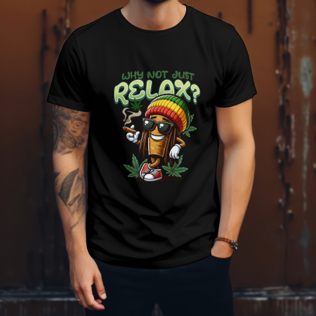 Tricou bărbați „Why Not Just Relax?” – Design Urban Chill | 100% Bumbac [1]