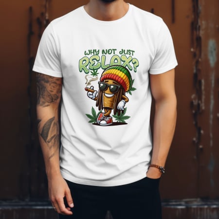 Urban Funny - Tricou bărbați „Why Not Just Relax?” – Design Urban Chill | 100% Bumbac